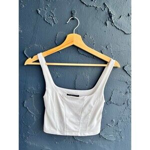 white sporty crop top